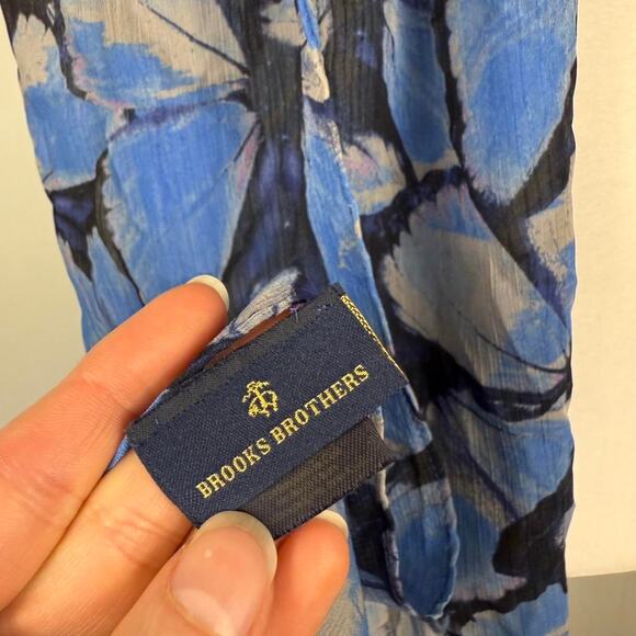 Blue sheer butterfly scarf shawl from brooks brothers - Picture 3 of 8